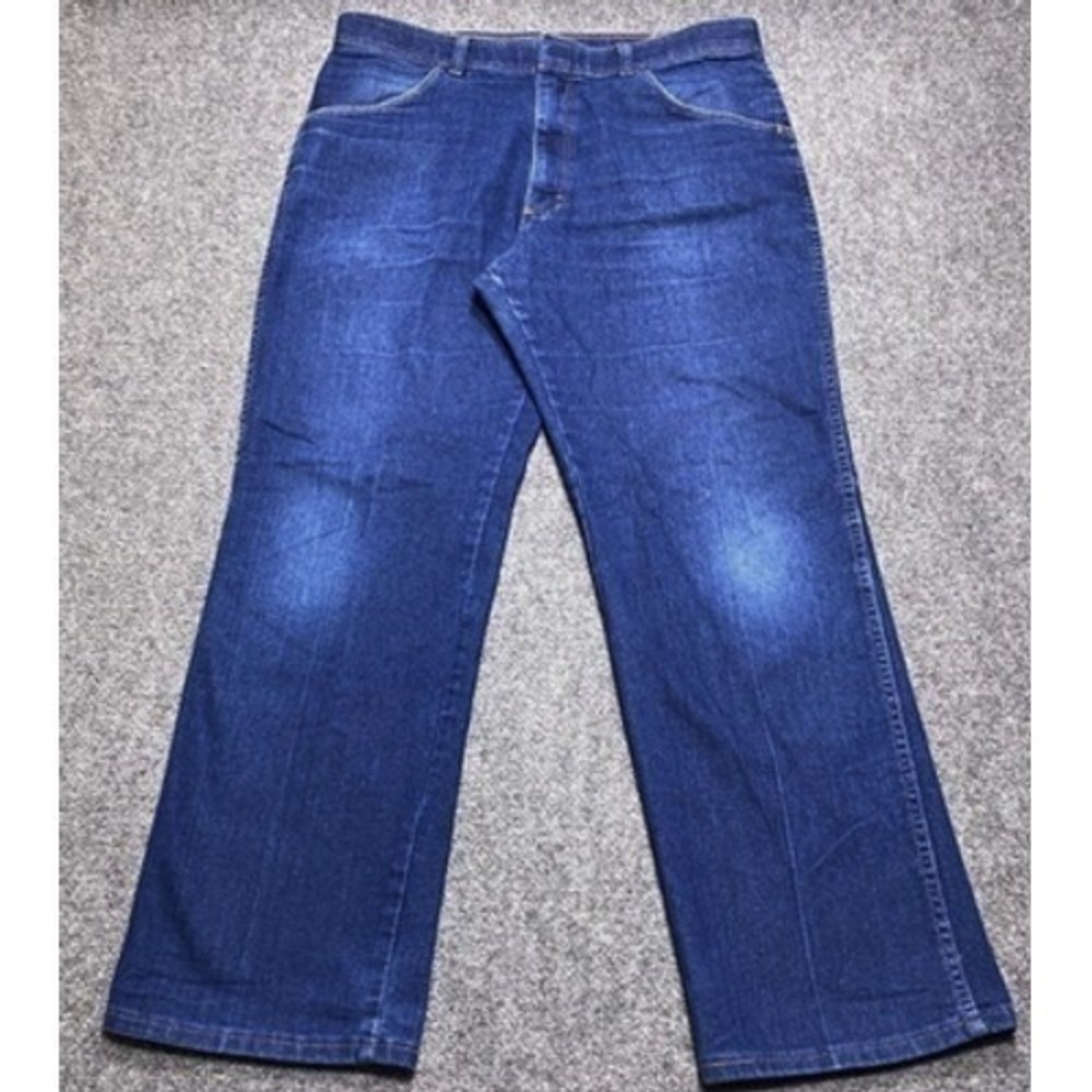 Vintage Wrangler Jeans Mens 38x30 Blue Straight Leg Denim Western Workwear